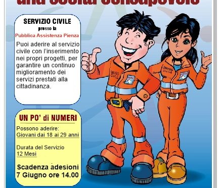 BANDO PER IL SERVIZIO CIVILE UNIVERSALE – SCADENZA 10 OTTOBRE 2019