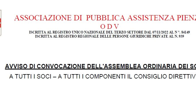 CONVOCAZIONE ASSEMBLEA DEI SOCI 2023