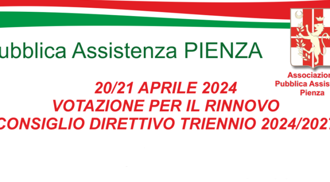 20-21 APRILE 2024 VOTAZIONE RINNOVO CONSIGLIO DIRETTIVO TRIENNIO 2024/2027